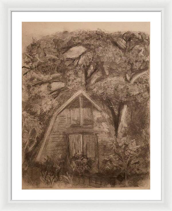 Barn and Garden - Framed Print