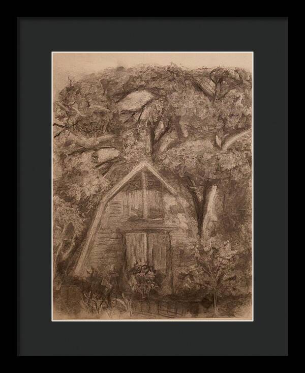 Barn and Garden - Framed Print