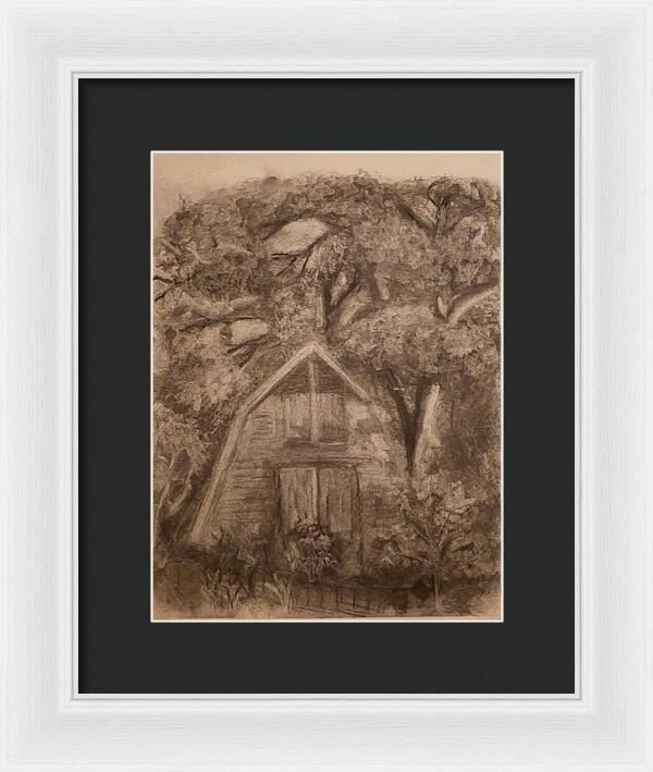 Barn and Garden - Framed Print