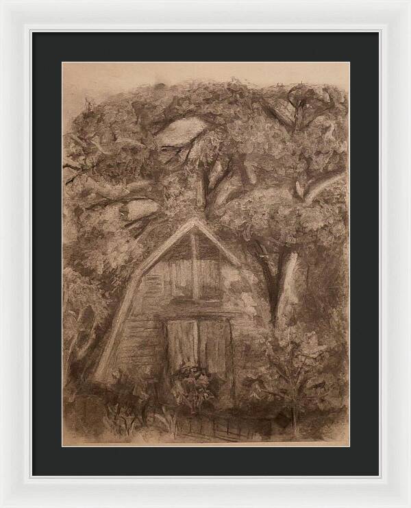 Barn and Garden - Framed Print