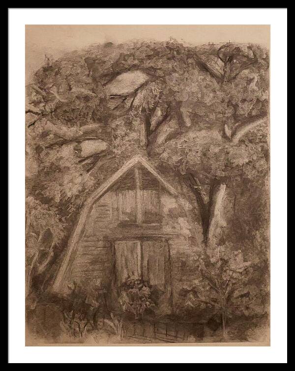 Barn and Garden - Framed Print