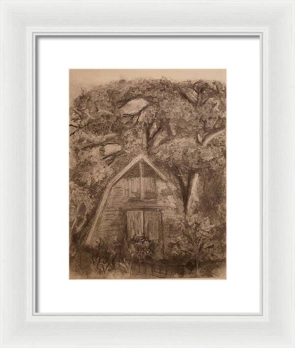 Barn and Garden - Framed Print