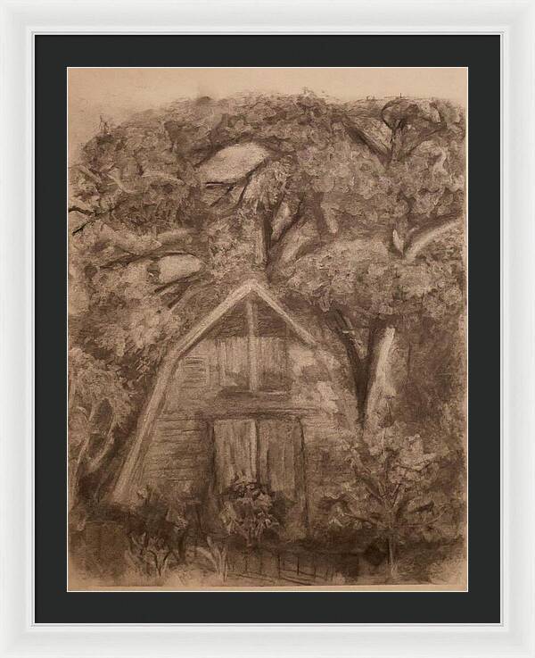 Barn and Garden - Framed Print