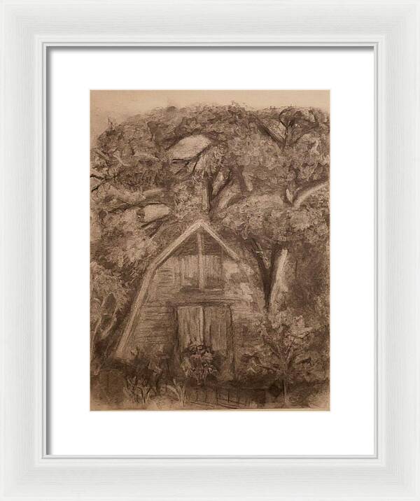 Barn and Garden - Framed Print