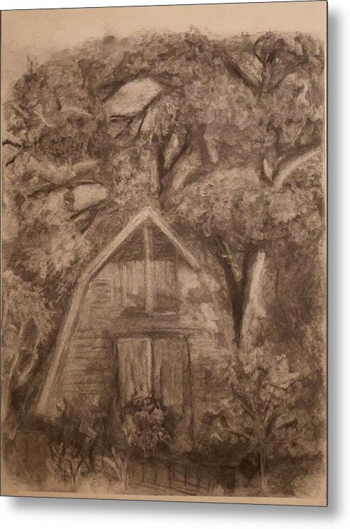 Barn and Garden - Metal Print