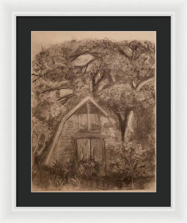 Barn and Garden - Framed Print