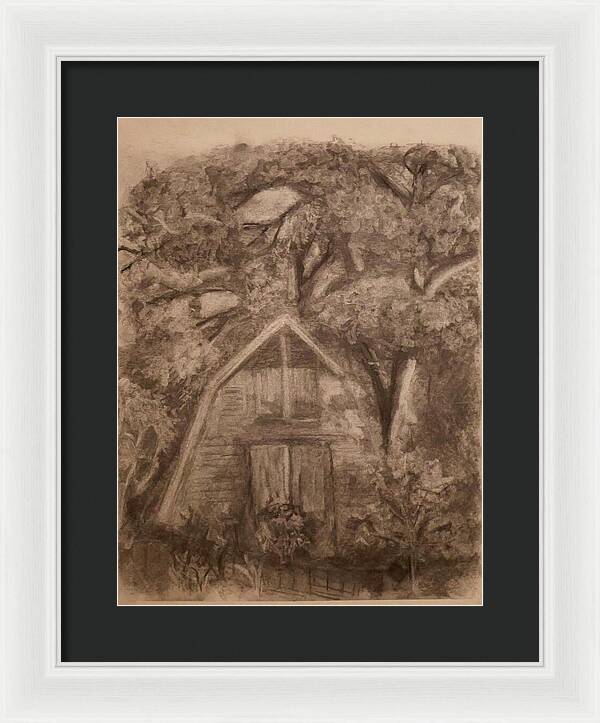 Barn and Garden - Framed Print