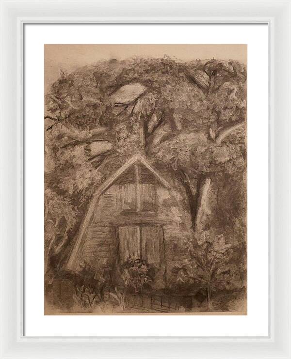 Barn and Garden - Framed Print