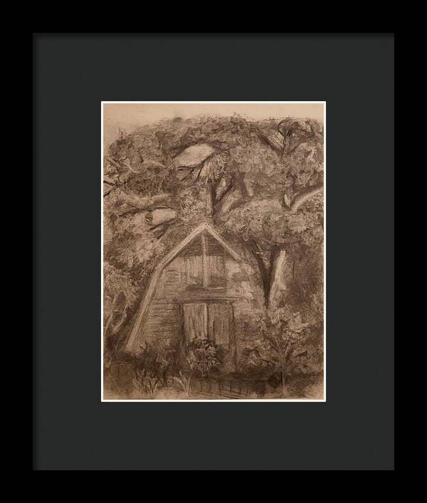 Barn and Garden - Framed Print