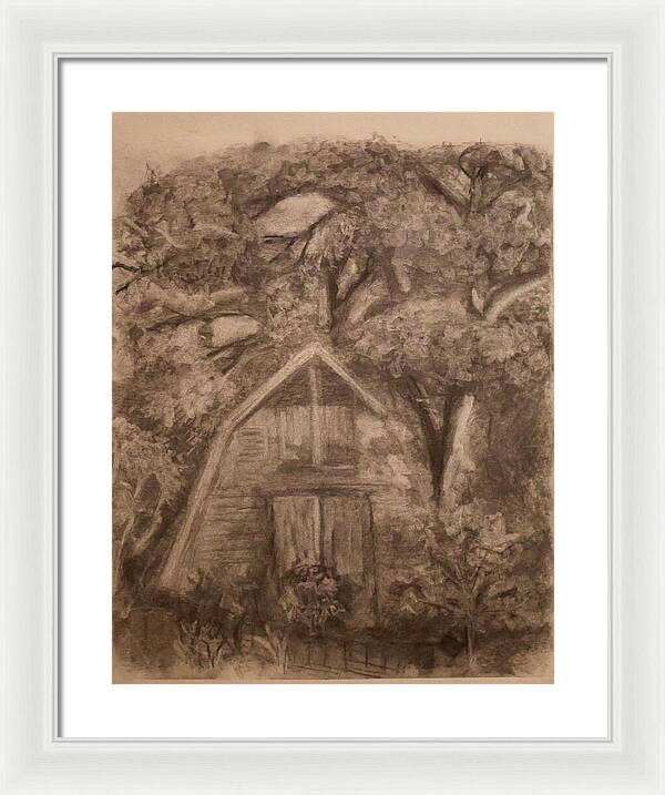 Barn and Garden - Framed Print