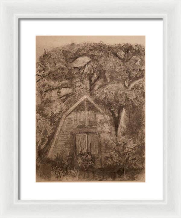 Barn and Garden - Framed Print