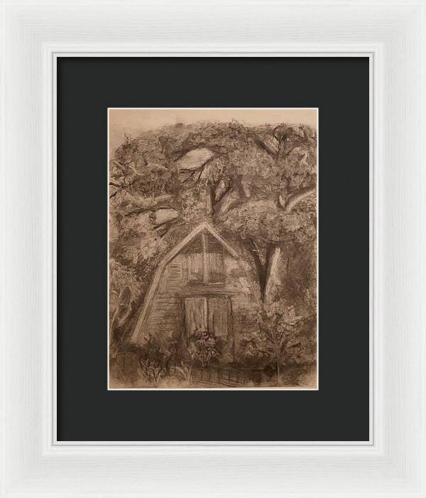 Barn and Garden - Framed Print