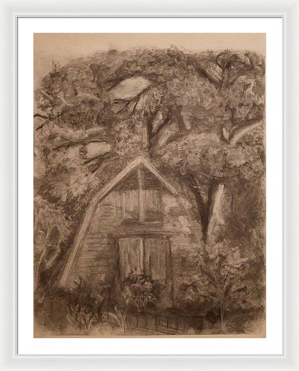 Barn and Garden - Framed Print