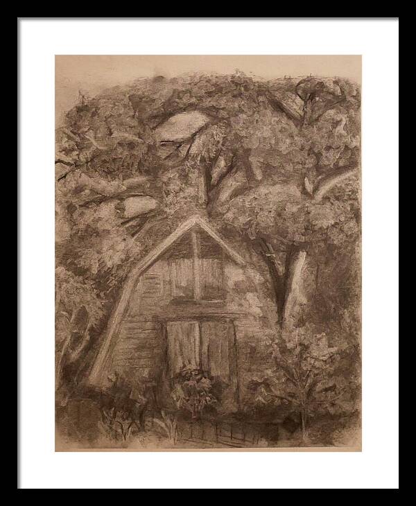 Barn and Garden - Framed Print