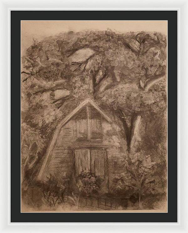 Barn and Garden - Framed Print